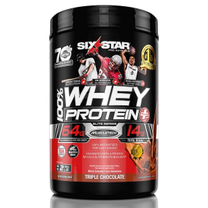 Six Star Pro Nutrition Elite Series 100% Whey Protein Powder, Triple Chocolate, 32g Protein, 2 Lb