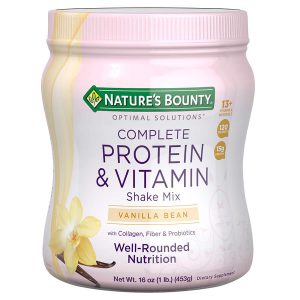 Natures Bounty Optimal Solutions Protein Shake Vanilla, 16 Ounce Jar, Protein and Vitamin Shake for Women